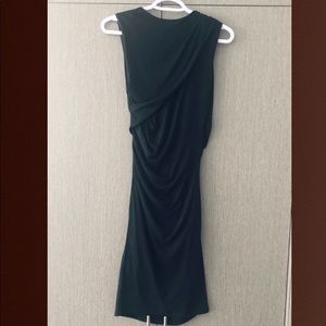 Line jersey dress with rousing